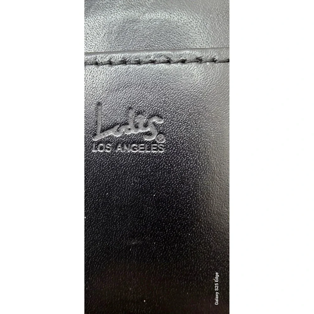 Lodis Los Angeles Black Leather Zip Around Portfolio Organizer Business Folder